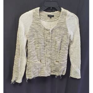 DREW Woven Cotton Boho Cardigan Jacket w/ Push Buttons Size Small
